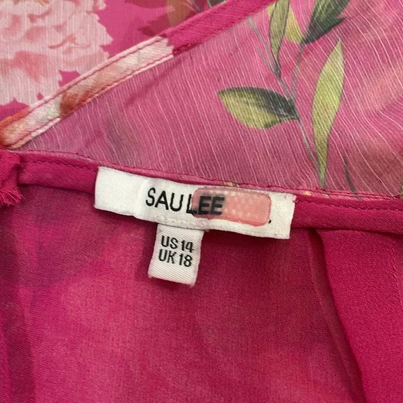 REVOLVE Sau Lee Fredia Freida Dress 14 Fuchsia Floral Maxi Low Strappy Back - Picture 10 of 16